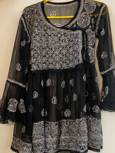 Chikankari Mesh Top