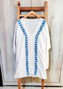 Embroidered Kaftan Top Size-48+