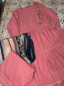 Pink Kurta Set With Dupatta