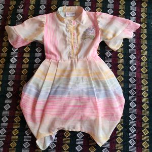 👌Collar Pink Frock With 🔔hands...