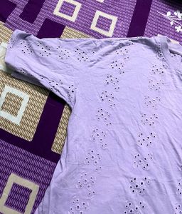 🪻Lilac Eyelet T-Shirt💜