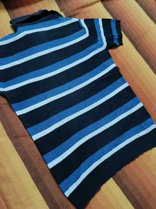 JM Sport Men Striped Cotton Casual Polo Tshirt