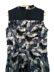 Abstract Print Sleeveless Dress