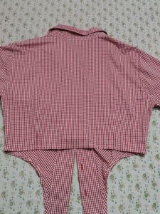 Red Gingham Bodysuit Top