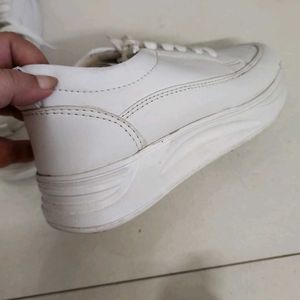 White Leather Casual Sneakers UK 7