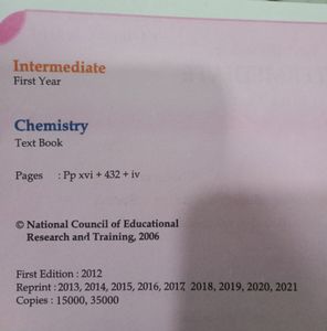 Chemistry Textbook For Intermediate First Year