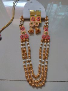 Long Necklace With Earrings- New, Not Used.