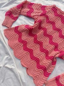 Pink Wave Knit Sweater