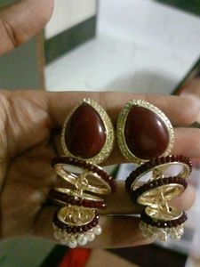 Maroon Earring