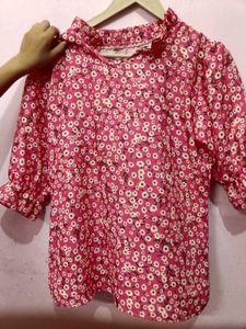 Casual Baloon Sleeve Printed Women Top