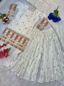 PARTY WEAR TOP AND PLAZZO WITH FANCY DUPATTA