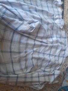 Blue and White Plaid Shirt