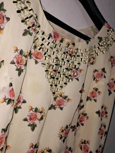 Anarkali Kurta With Organza Dupatta Set