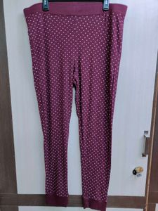 Maroon Polk Dot Jegging / Yoga Pants