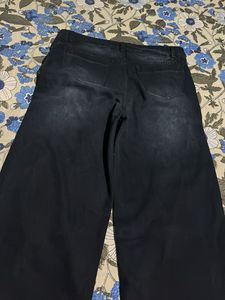 Black blue combination Wide Leg Denim Jeans