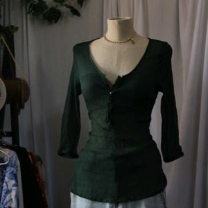 Green Long Sleeve Top