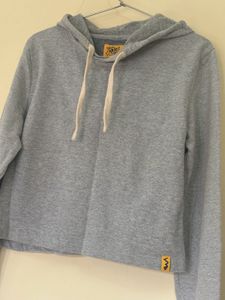 Grey Cropped Hoodie