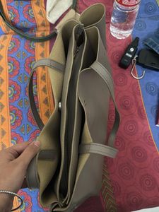 Simple Beige-Gray Tote Bag