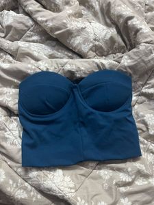 Teal Blue Sexy Corset Top