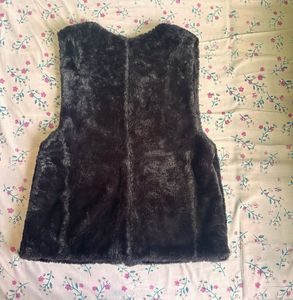 Fuzzy Black Vest