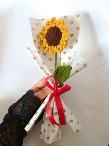 Single Sunflower Bouquet Crochet