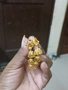 Golden Jhumka Earrings