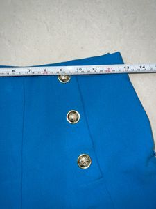 Zara Turquoise Gold Button High-Waisted Shorts