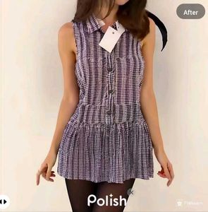 New With Tag Korean Stripped Mini Dress