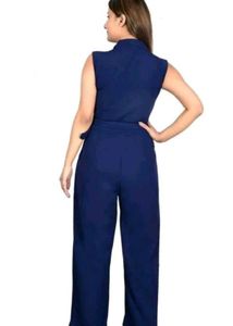 Navy Blue Sleeveless Jumpsuit