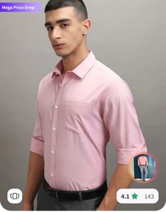 Pink Long Sleeve Formal Shirt