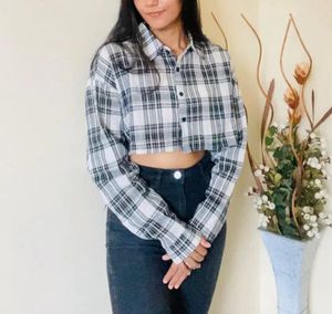 Checked Crop Top