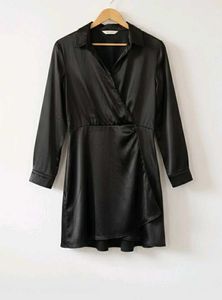 Elegant Black Satin Dress