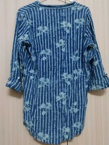 Blue Floral Print Top