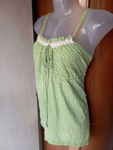Green Print Tank Top