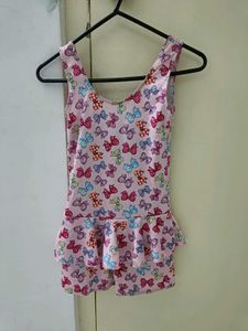 Girls Swimming Costume Butterfly Print