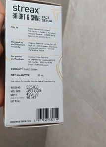 Streax Bright &amp; Shine Face Serum