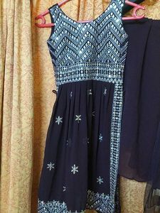 Elegant Purple Embroidered Dress