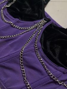 Purple Chain Detail Corset Top
