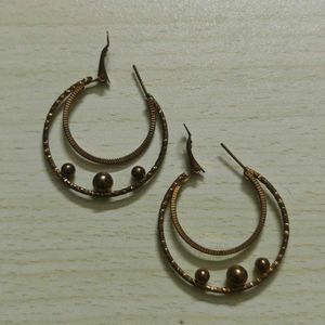 Gold Brown Hoops