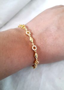 925 Pure Silver Hallmarked Gold Polish Bracelt