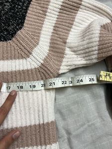 Trendy Striped Turtleneck Sweater