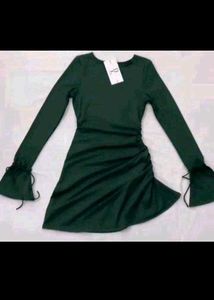 Elegant Green Mini Dress ruched pinterest