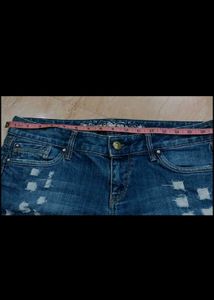 Blue Ripped Denim Shorts