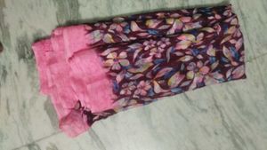 Floral Saree with Pink Border