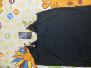 Shein party chain detail straps split thigh dress