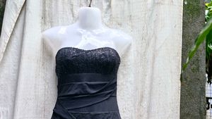13296. Sparkly Black Party Dress