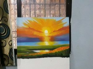 Golden Sunset River Landscape