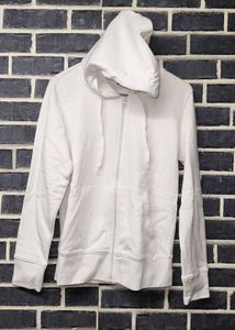 White Zip-Up Hoodie
