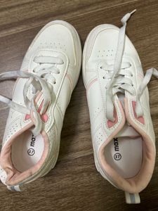 Max White &amp; Pink Accent Sneakers