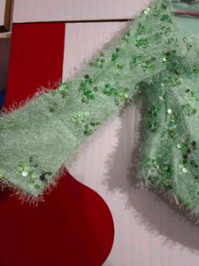 sparkly green fur Top girls